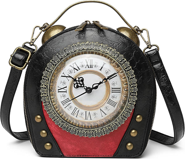 PVC Clock-Shaped Crossbody Handbag