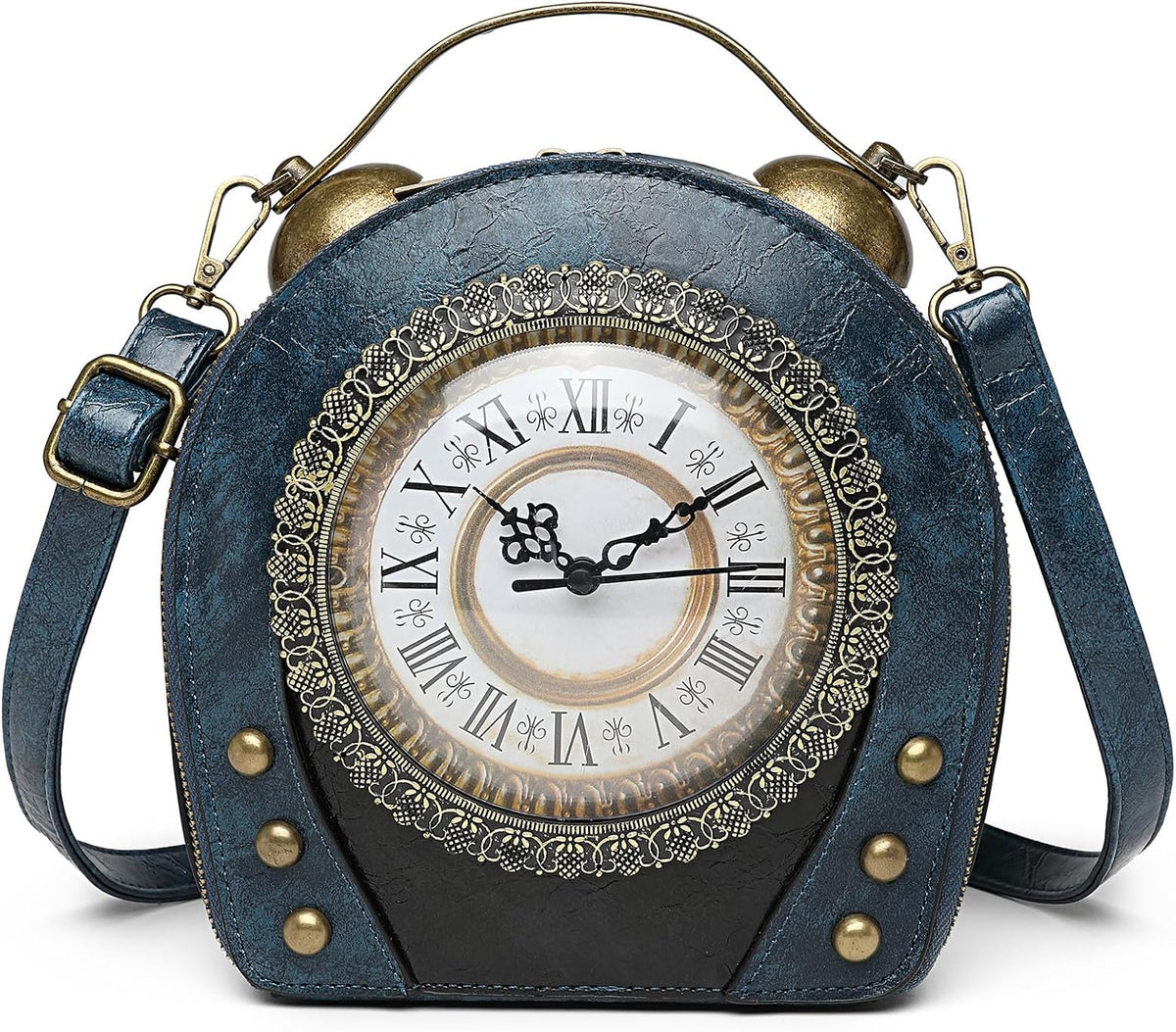 PVC Clock-Shaped Crossbody Handbag