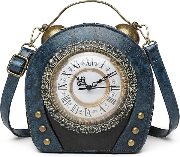 PVC Clock-Shaped Crossbody Handbag