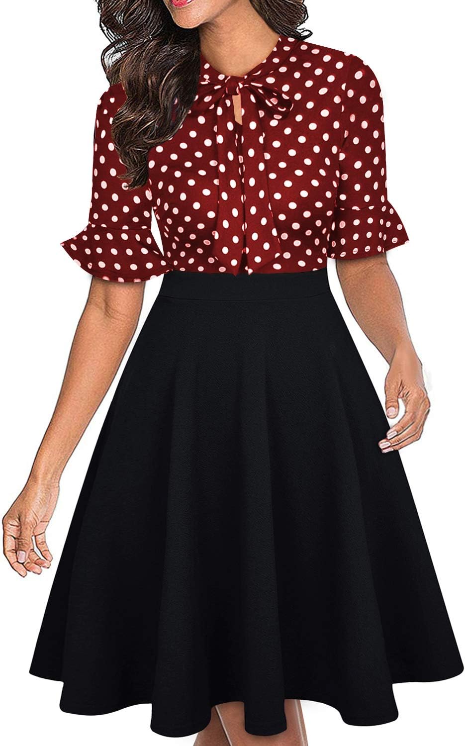 Women Summer Floral Ruffle Sleeve Wear to Work Church Wedding Guest Party Dresses