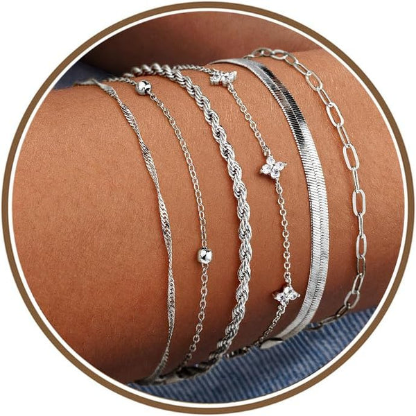 M MOOHAM Gold Bracelets Set for Women No Tarnish