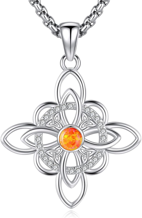 Sterling Silver Pentagram Necklace Triple Moon Tetragrammaton