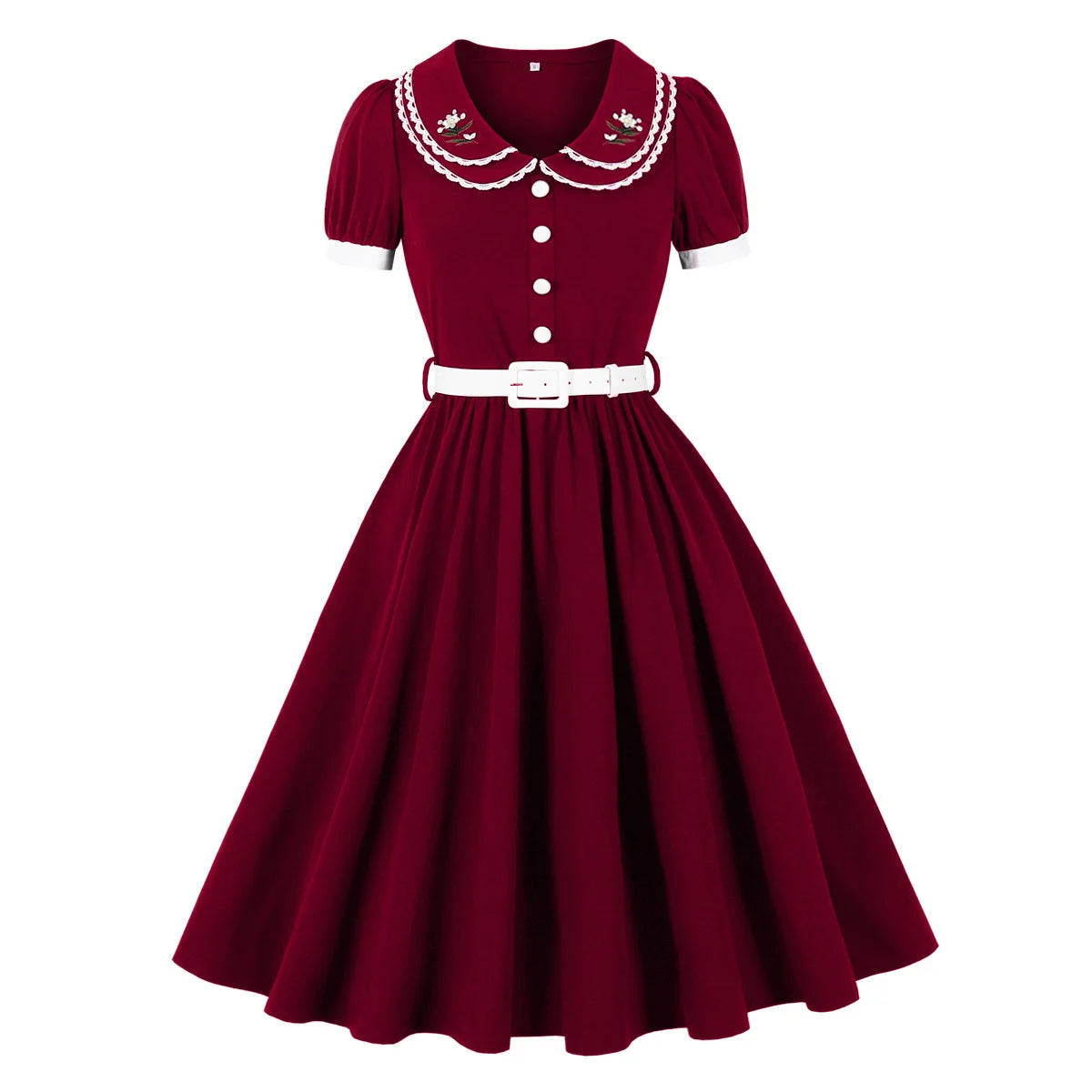 Floral Vintage Swing Dress - 1950s Rockabilly Pin-Up Style Secondary image