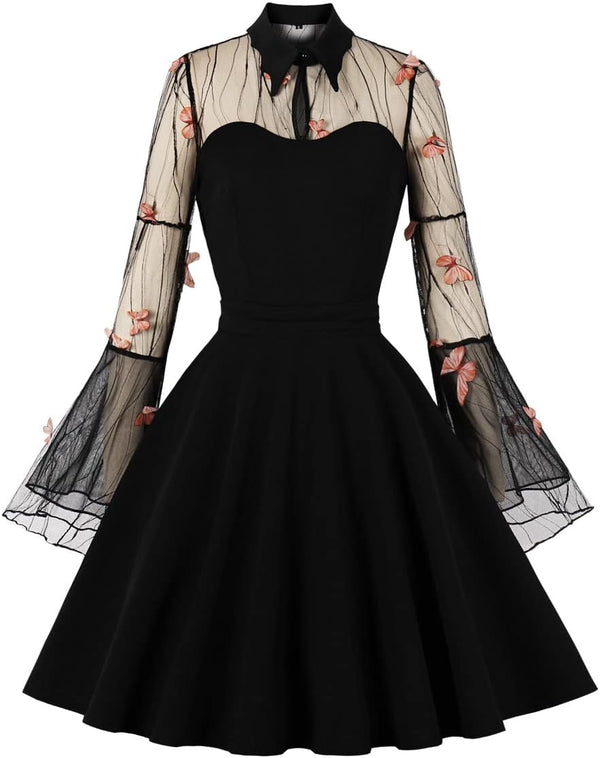 Polka Dot Vintage Swing Dress - 1950s Rockabilly Pin-Up Style