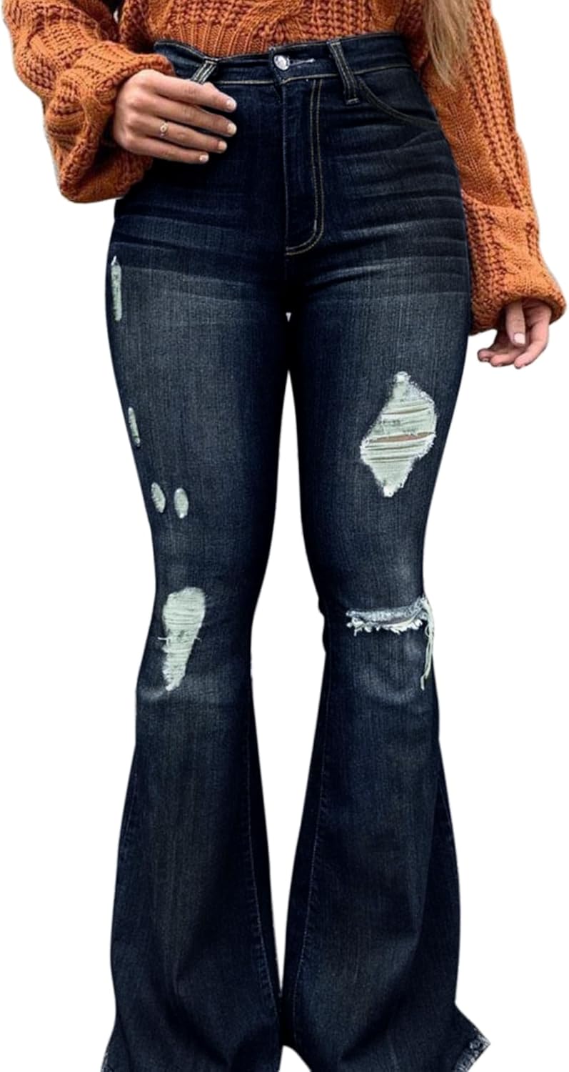 Peihot Vintage Bell Bottoms Flare Jeans For Women 90s High Waist