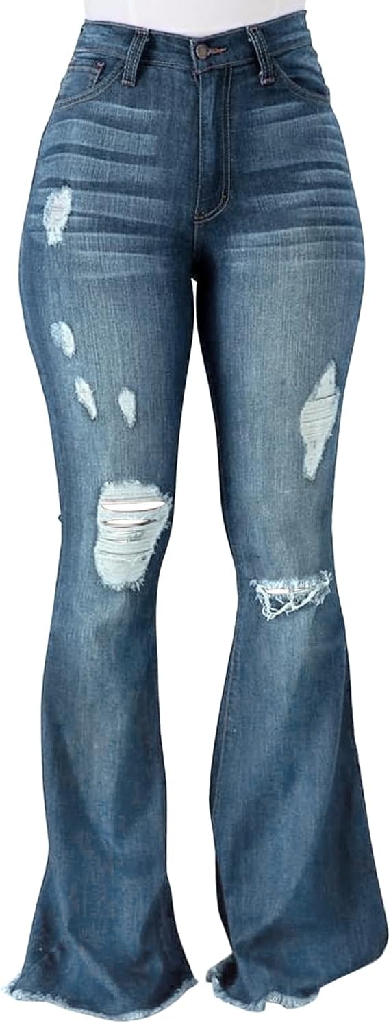 Peihot Vintage Bell Bottoms Flare Jeans For Women 90s High Waist
