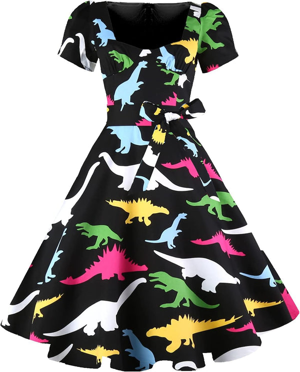 Vintage Swing Dress - 1950s Rockabilly Pin-Up Style
