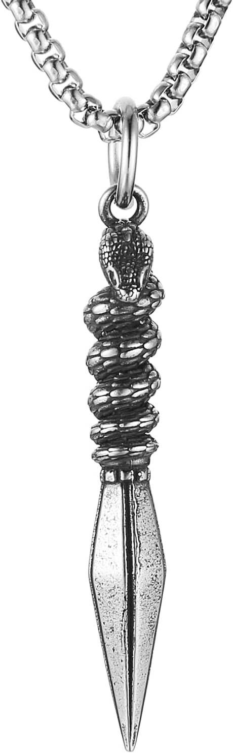 Gothic Snake Pendant - Serpent Ritual Necklace