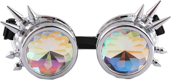 Kaleidoscope Rainbow Prism Steampunk Rave Goggles