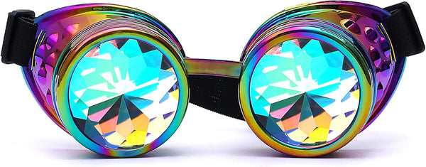 Spiked Kaleidoscope Rainbow Crystal Rave Goggles