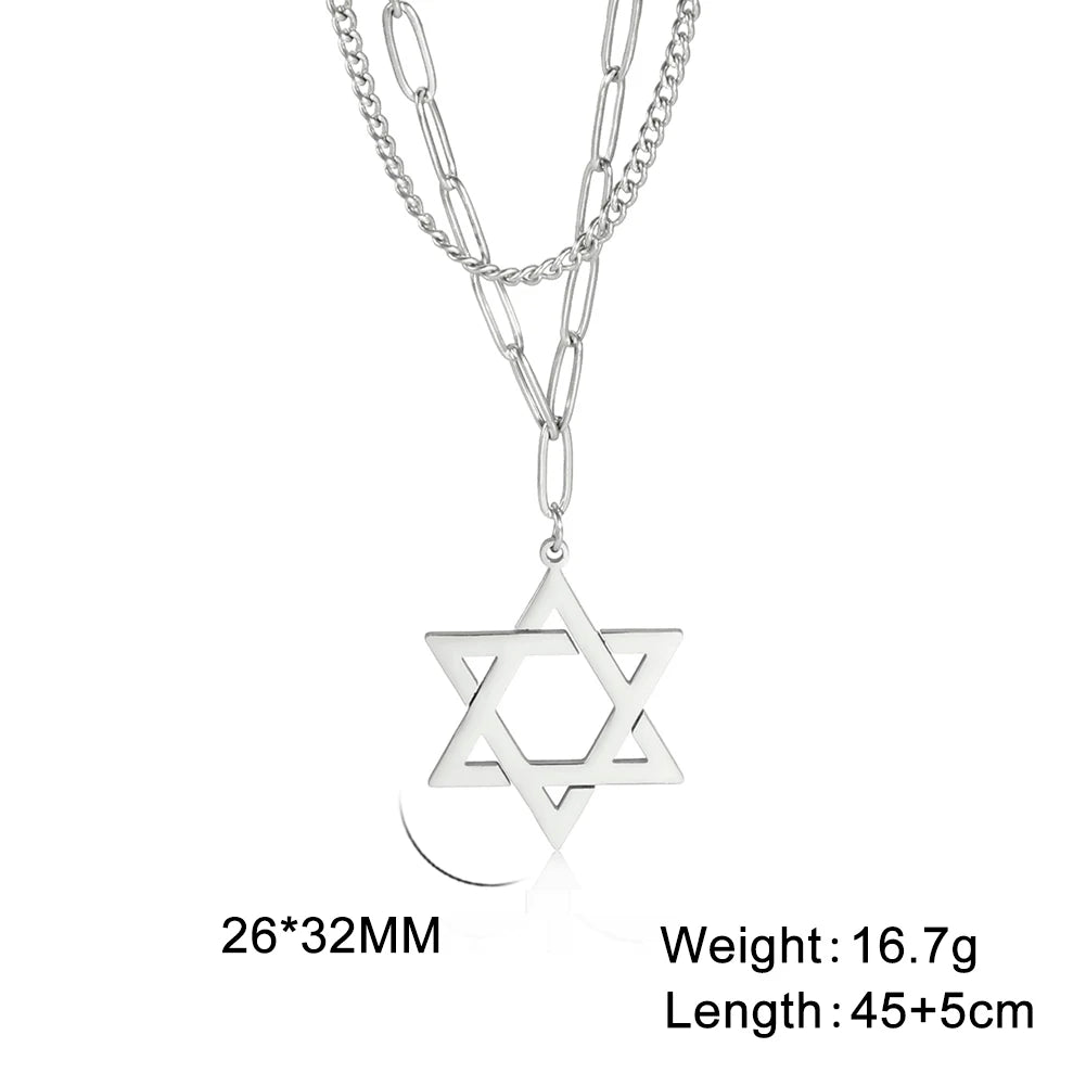 Star of David Necklace Pentagon Vintage