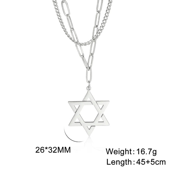 Star of David Necklace Pentagon Vintage