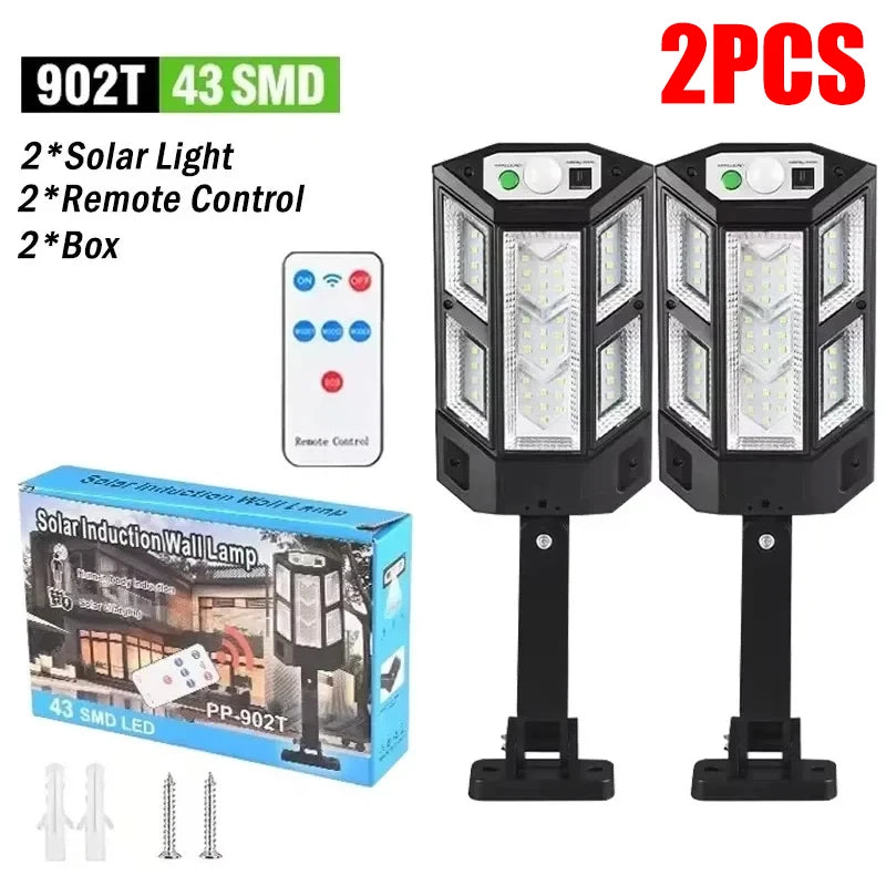 15000lm Irradiation 500㎡ Solar Light for Outdoor Sunlight Motion Sensor IP65 Waterproof Garden St...