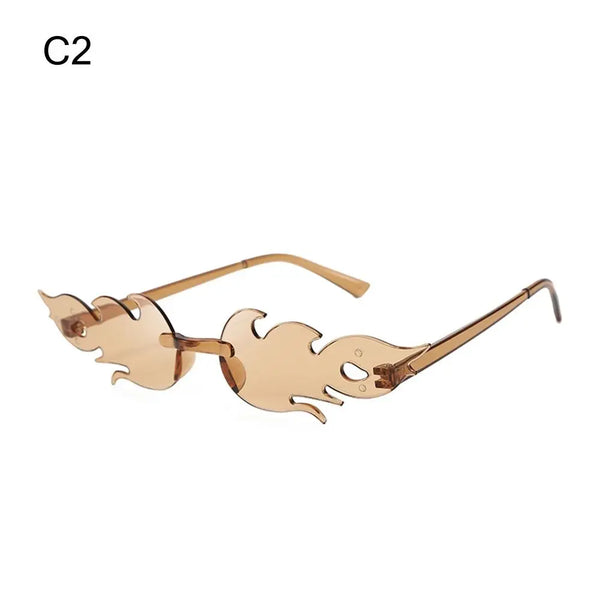 Rimless Fire Flame Party Sunglasses – UV400