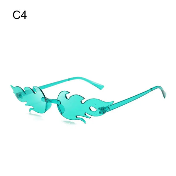 Rimless Fire Flame Party Sunglasses – UV400