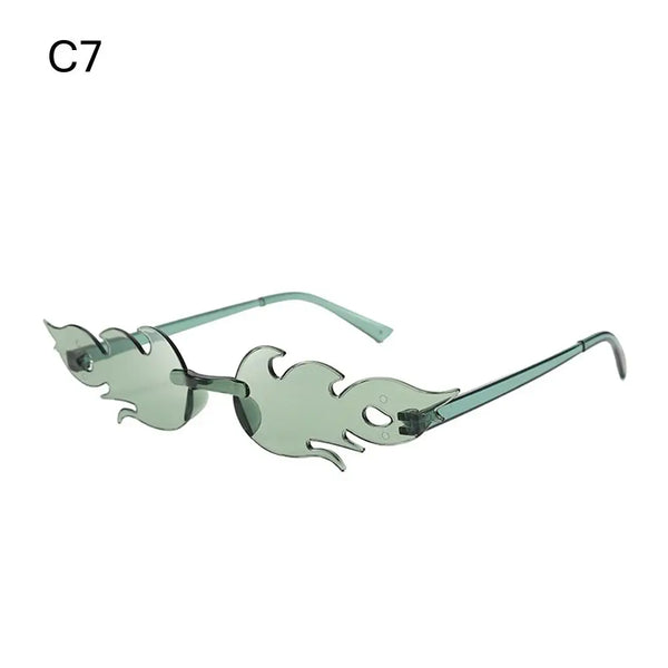 Rimless Fire Flame Party Sunglasses – UV400