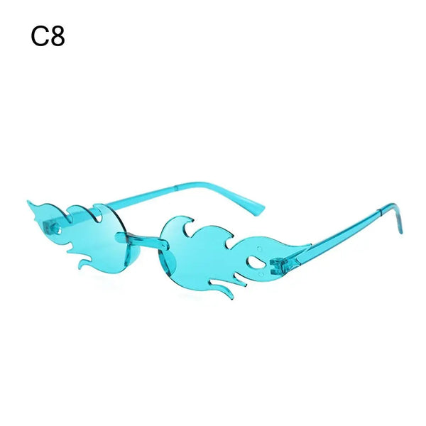 Rimless Fire Flame Party Sunglasses – UV400