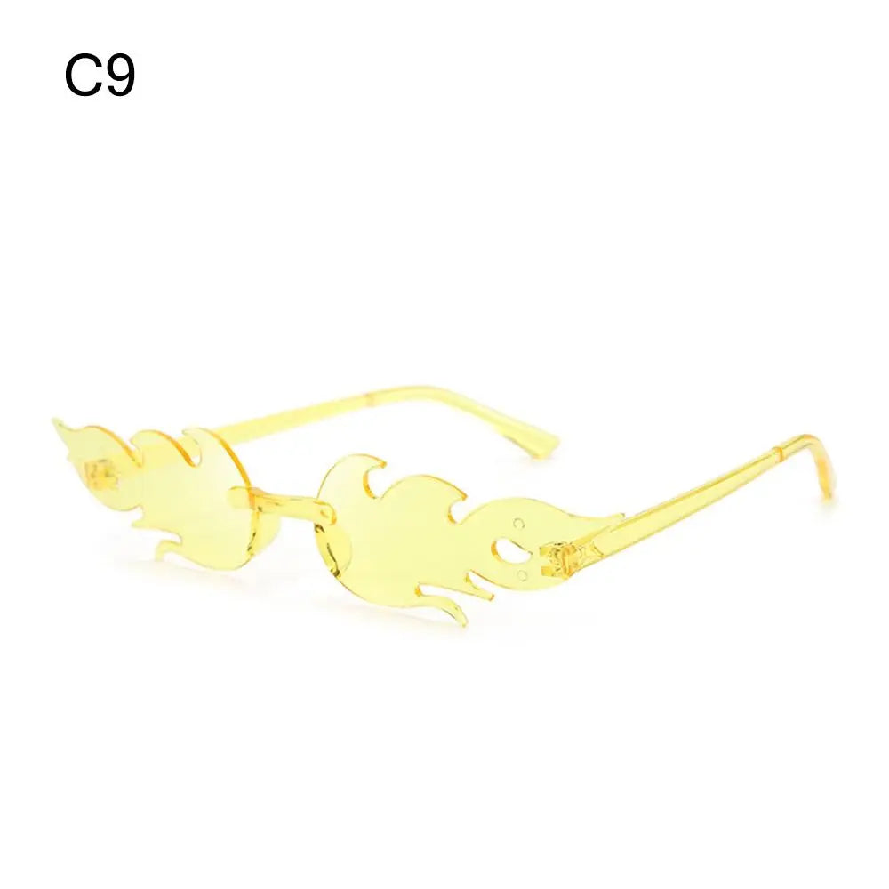 Rimless Fire Flame Party Sunglasses – UV400