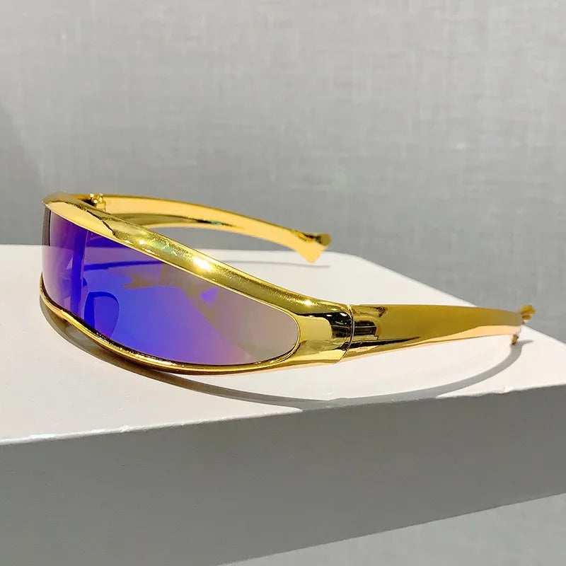 Electroplated One-Piece Futuristic Rave Goggles Main image