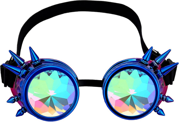 Spiked Kaleidoscope Rainbow Crystal Rave Goggles
