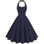 Vintage Swing Dress - Halter Neck Sleeveless Backless - 1950s Rockabilly Pin-Up Style