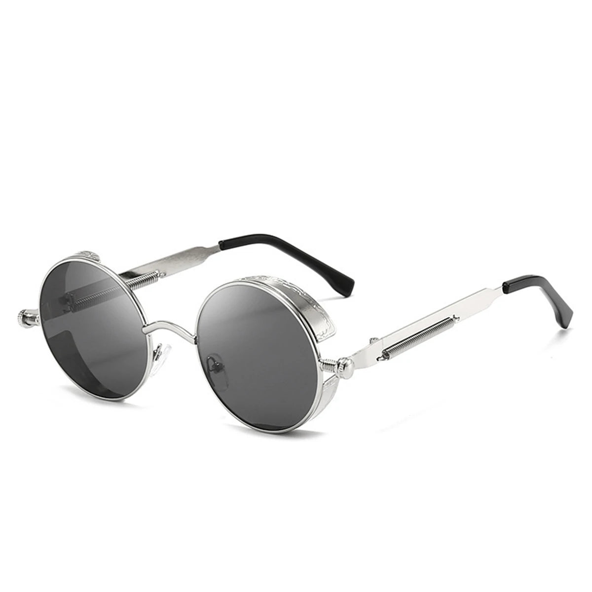 Round Reflective Retro Punk Sunglasses