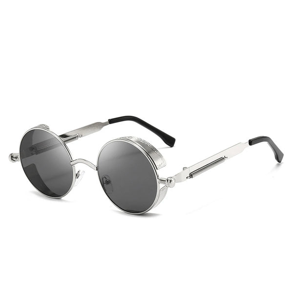 Round Reflective Retro Punk Sunglasses
