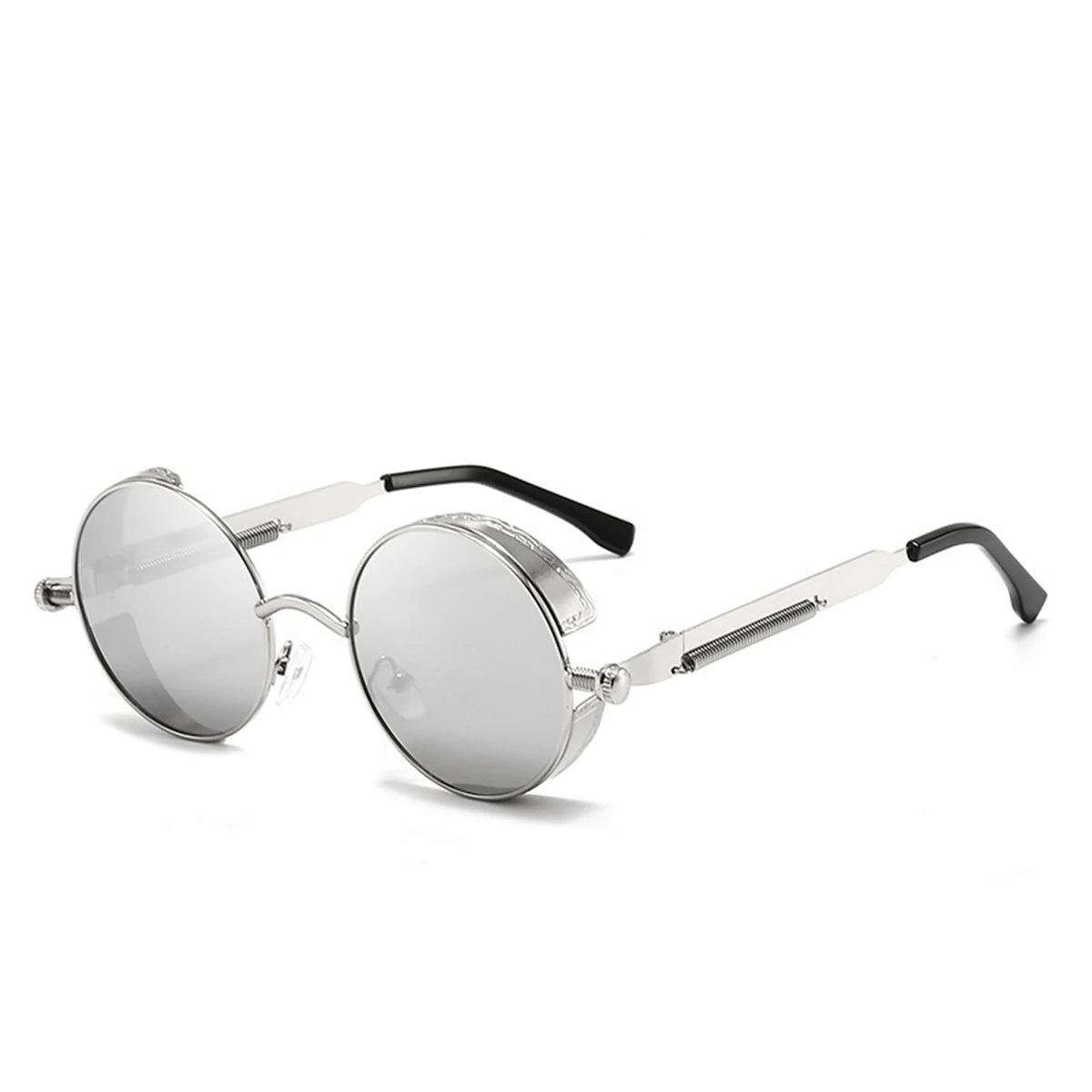 Round Reflective Retro Punk Sunglasses