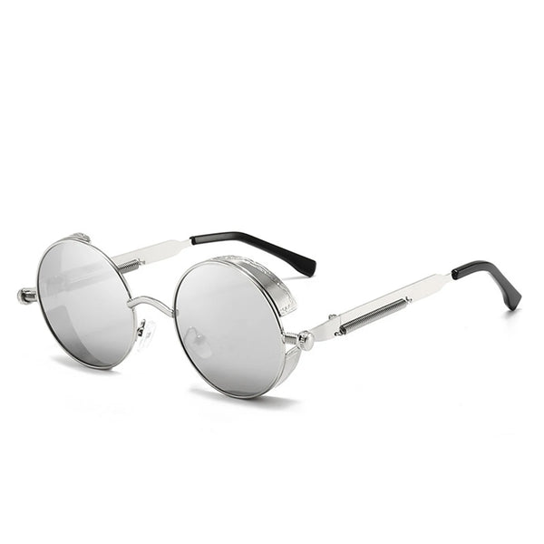 Round Reflective Retro Punk Sunglasses