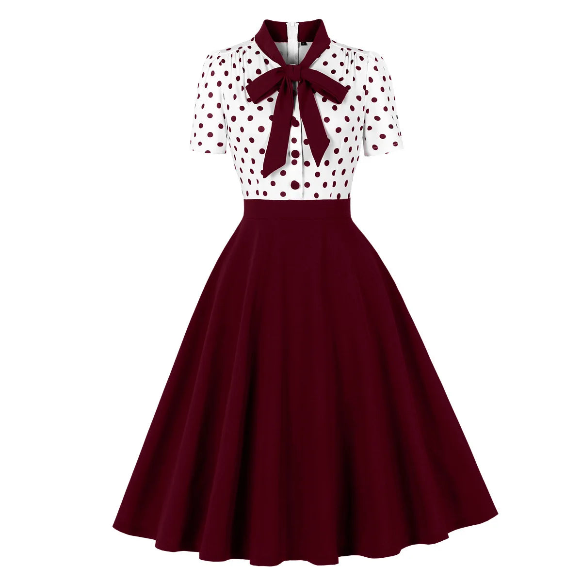 Polka Dot Vintage Swing Dress - 1950s Rockabilly Pin-Up Style Main image