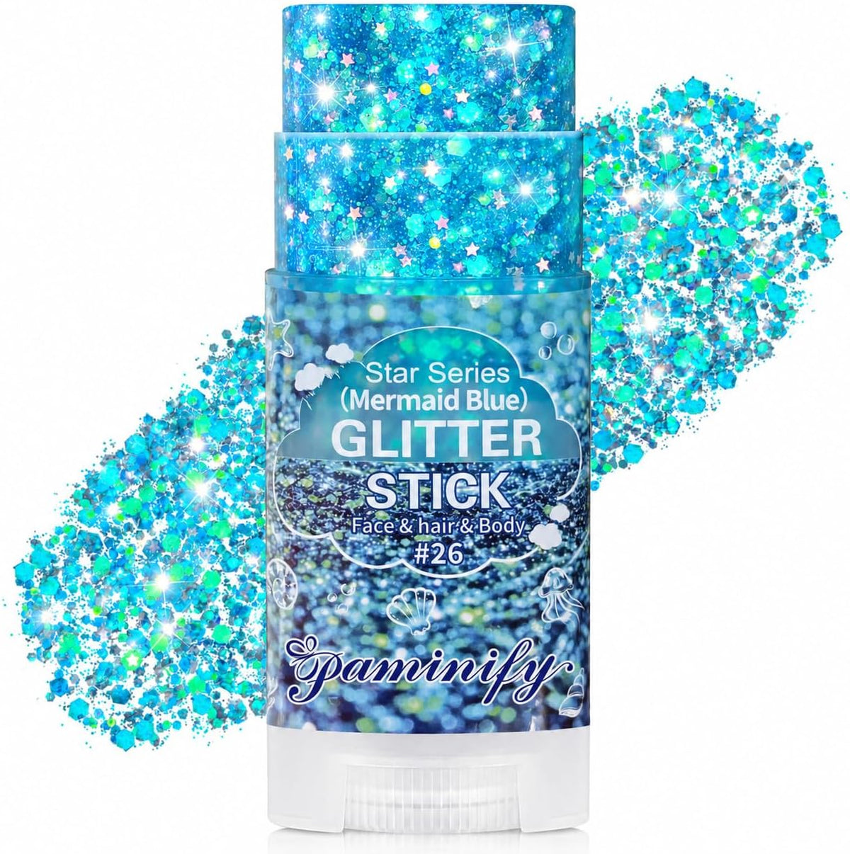 Blue Hair Glitter Stick,Royal Blue Face Glitter Stick,Blue School Spirit Day Accessories,Waterproof Singer Concert Halloween Chunky Sequins Makeup,Cheer Glitter for Football Sports Game Day