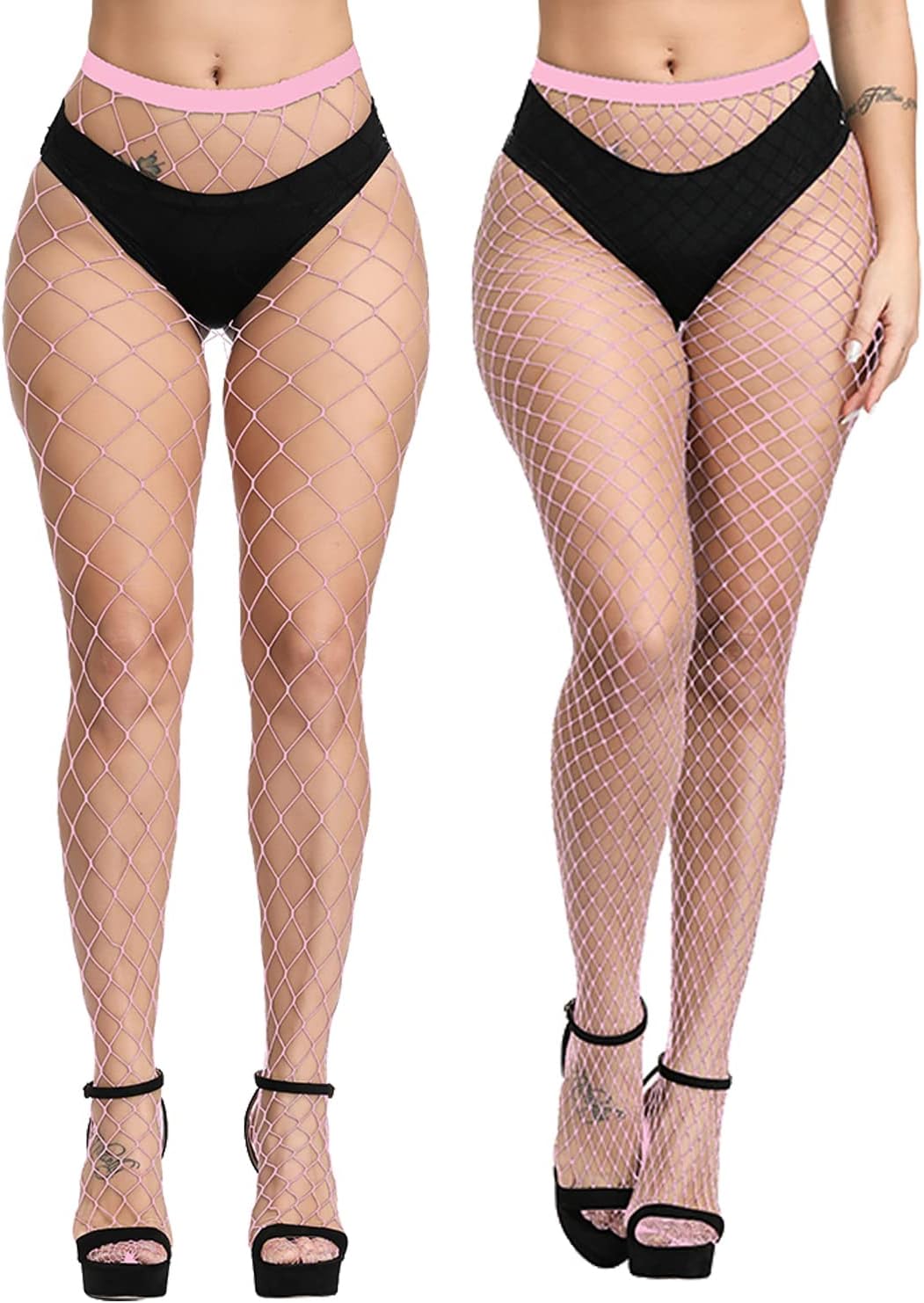 High Waist Fishnet Suspender Stockings