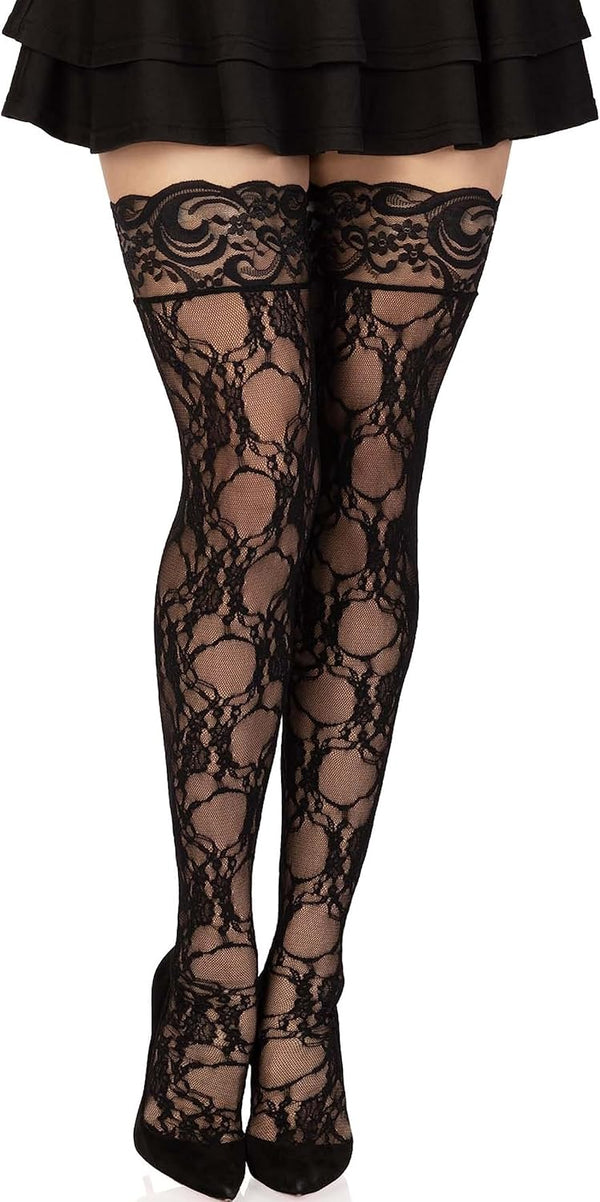 Lace Top Thigh-High Stockings