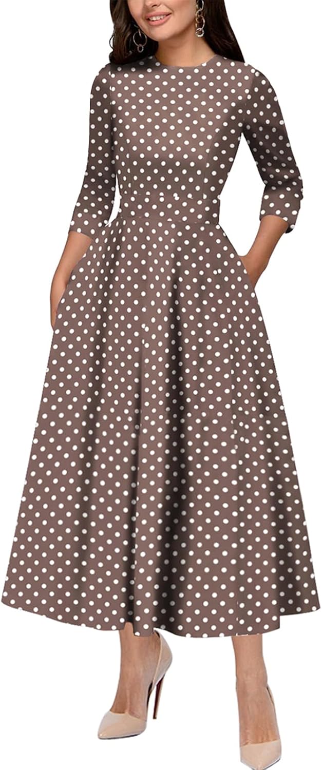 Simple Flavor Women's Vintage 1950s Cocktail Midi Dress