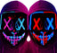 Poptrend Halloween Mask LED Light up Mask Scary mask for Festival Cosplay Halloween Costume Masquerade Parties,Carnival,Gift (2 PACK-B)