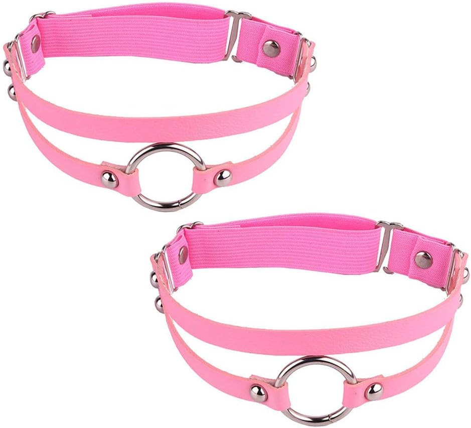 Outman Adjustable 2 Rows Leg Harness Garter Belt Punk Thigh Ring Garter