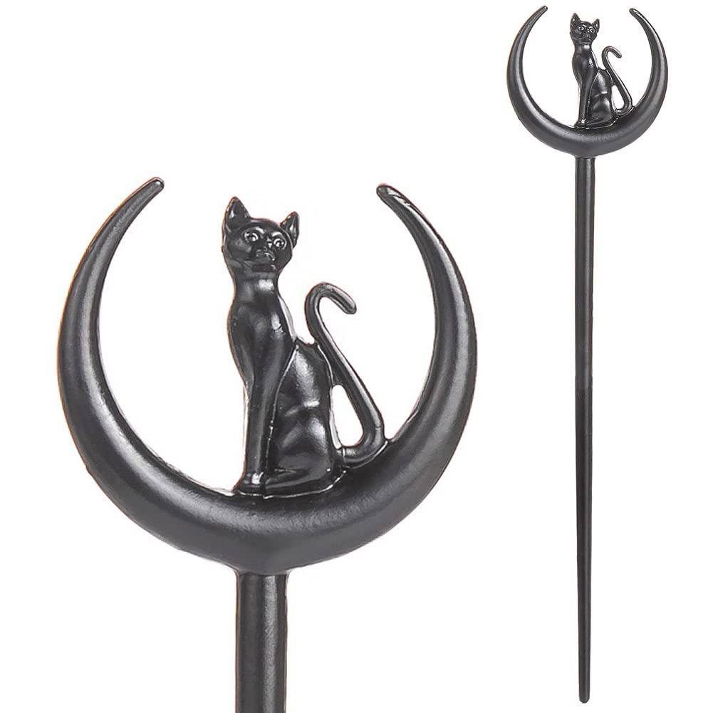 Twist Hand Forged Styling Pins Black Wicca Witch Hair Slide Renaissance Festival Hair Acceossories for Women Hair Stick