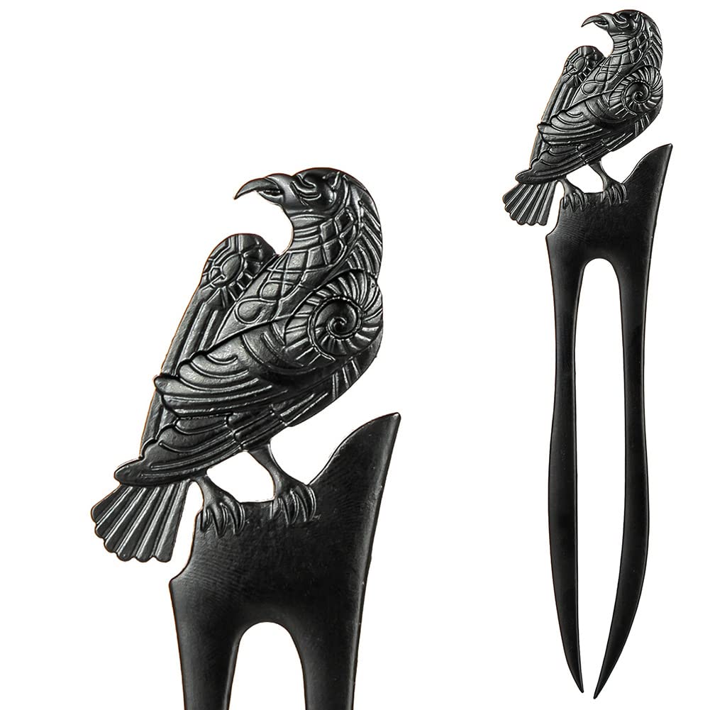 Twist Hand Forged Styling Pins Black Wicca Witch Hair Slide Renaissance Festival Hair Acceossories for Women Hair Stick