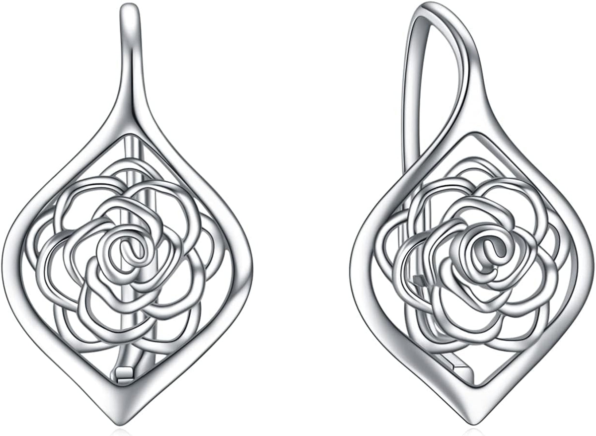 925 Sterling Silver Tree of Life Hoop Earrings