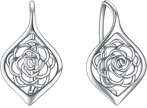 925 Sterling Silver Tree of Life Hoop Earrings