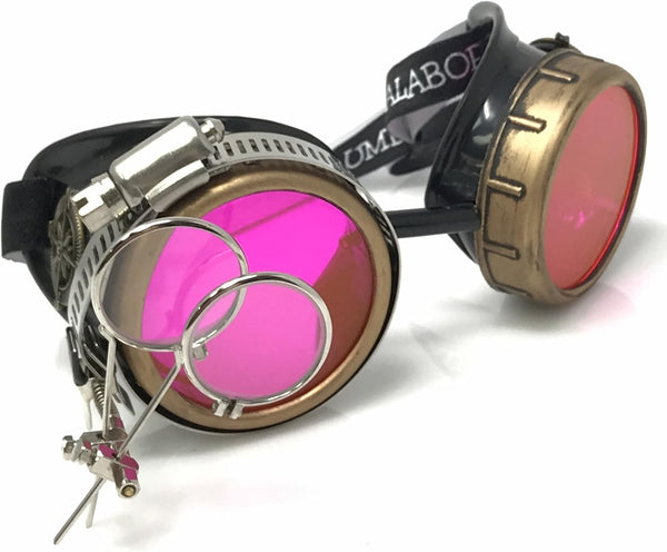 Victorian Steampunk Goggles with Compass & Ocular Loupe