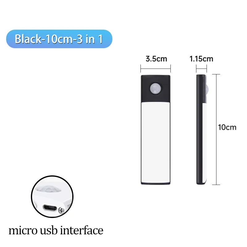 Cabinet Light USB Rechargeable Motion Sensor LED Three Colors in one Lamp for Kitchen Wardrobe In...