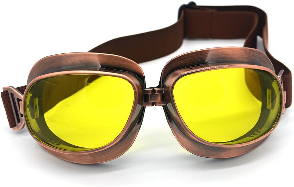 Vintage Pilot Aviator Steampunk Motorcycle Goggles
