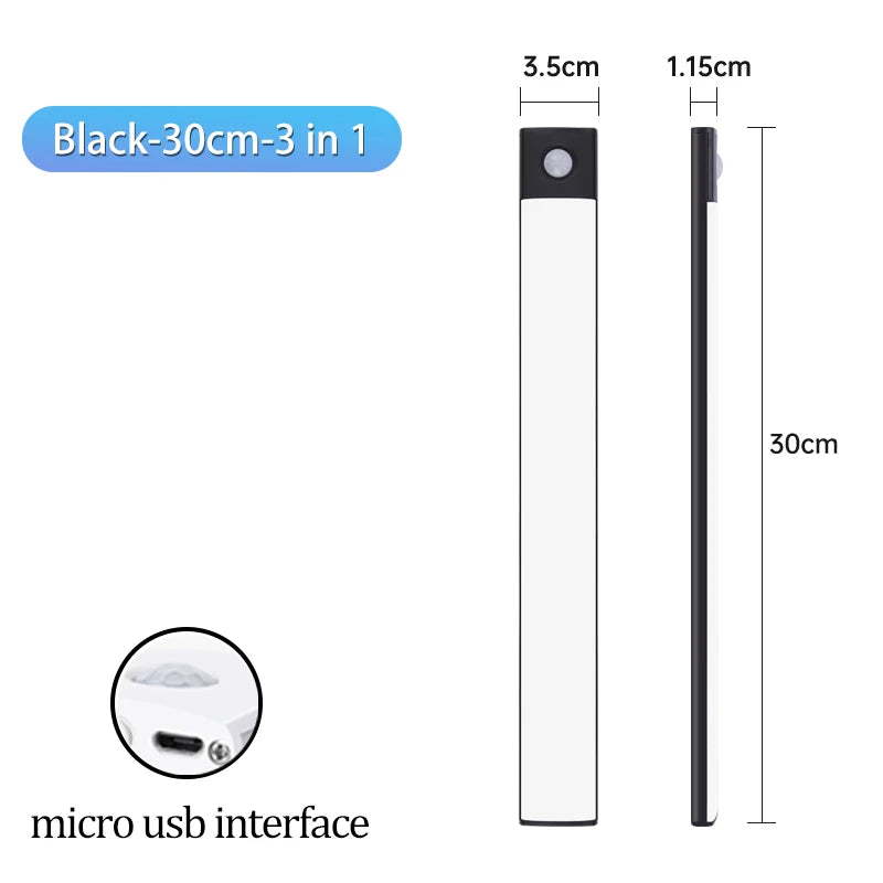 Cabinet Light USB Rechargeable Motion Sensor LED Three Colors in one Lamp for Kitchen Wardrobe In...