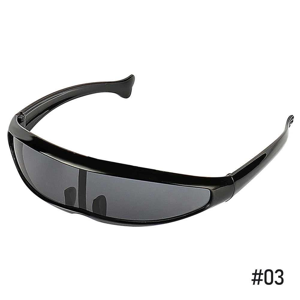 Futuristic Narrow Cyclops Mirror Sunglasses