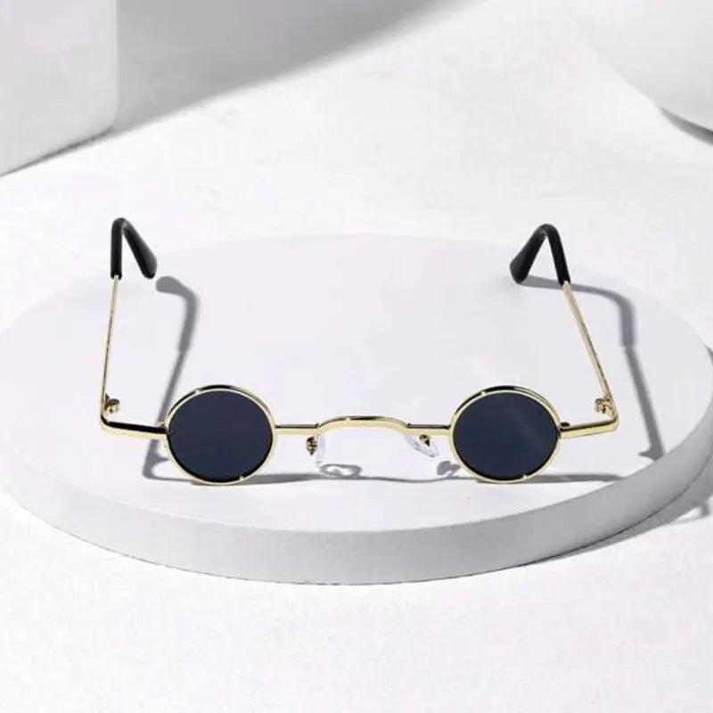 Small Round Metal Frame Punk Rock Sunglasses