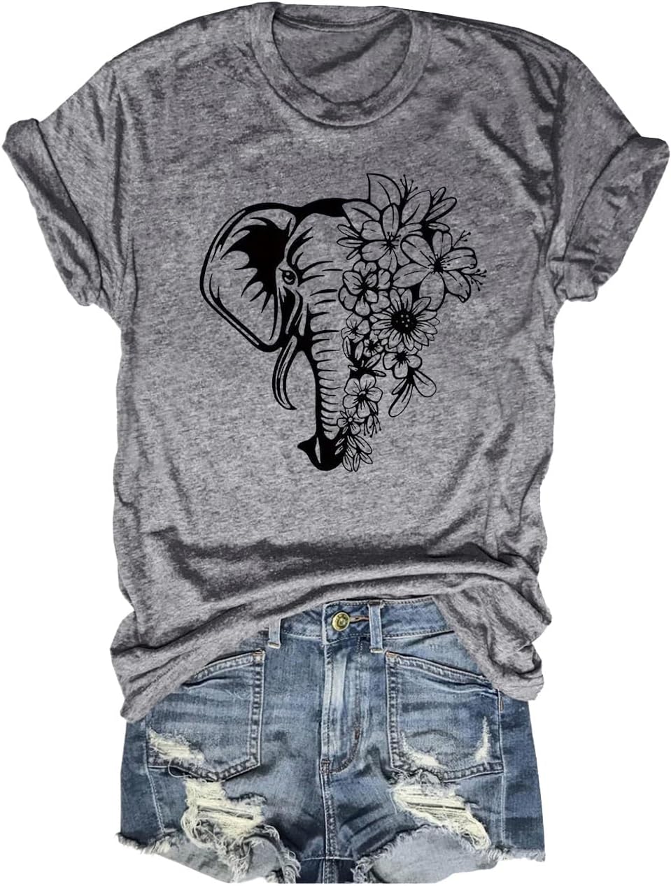 Beopjesk Womens Summer Giraffe Printed T-Shirt Funny Cute Animal Graphic Tees Tops