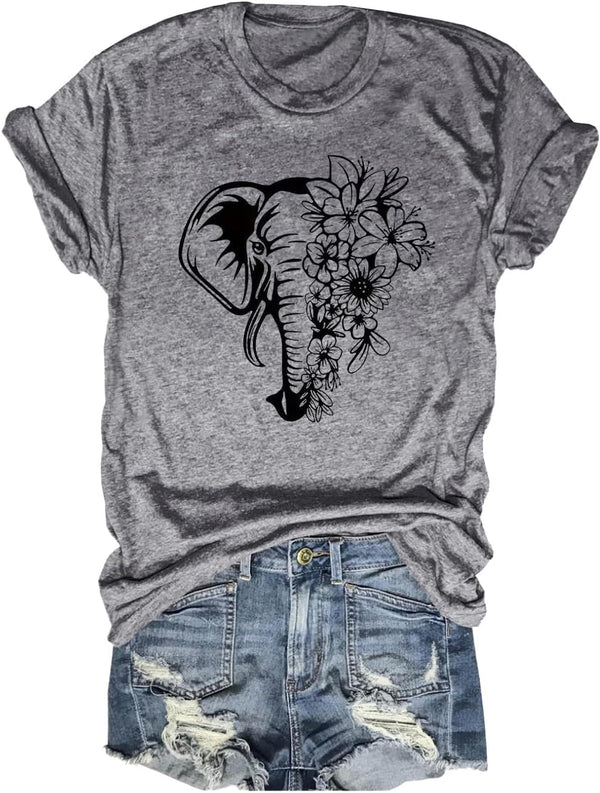 Beopjesk Womens Summer Giraffe Printed T-Shirt Funny Cute Animal Graphic Tees Tops