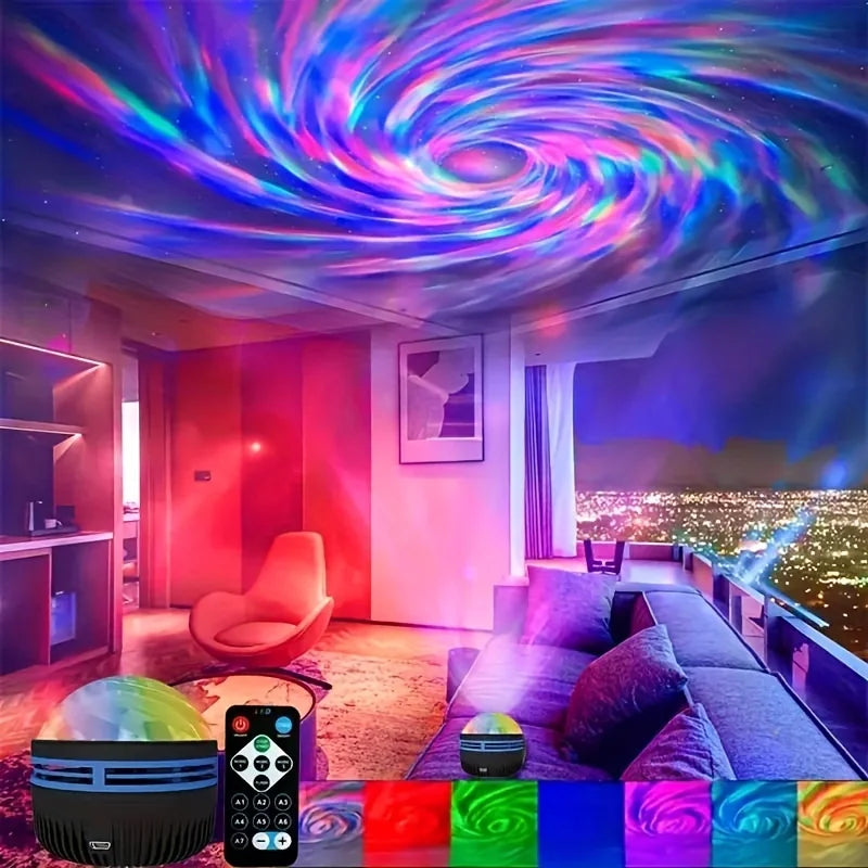 Starry sky Galaxy Lamp Projector LED Night Light Remote Control Sound Active 5v USB Charging 7 Mo...