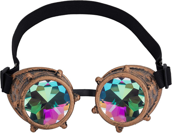 Spiked Kaleidoscope Rainbow Crystal Rave Goggles